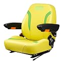 Universal Tractor Seat, Zero Turn Mower Seat with Adjustable Safety Belt Armrest Backrest Micro Switch for John Deere ZTR Forklift Skid Steer Loader Telehandler Dozer Excavator