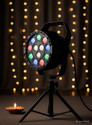 Universal Trades 12 Leds Dmx 512 Rgb Color Mixing Wash Par Light For Disco Diwali Christmas Wedding Party Show Live Concert Stage Lighting (Black) Single Disco Ball