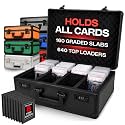 Universal Trading Card Storage Box, 4 Row Black Graded Card Case Slab Case