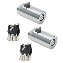 Universal Vending Lock 2-Pack - Tubular Keyway, Replacement for Soda, Snack, Gumball Machines (Keyed Alike)