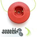 Universal Weed Eater Head, Fixed Line Trimmer Head No Spool Weedeater Heads Replacement Weed Wacker Head for Echo, Ego, Dewalt, Stihl, and Husqvarna, Includes 12pcs 1FT-0.095" Trimmer Line (Orange)