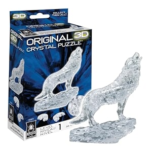 university games 3d crystal puzzle wolf black