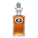 University of Georgia (Bulldog Head) Heritage Decanter with 3D Stopper | 25 OZ Liquor Pourer | Expertly Crafted Pewter Glass