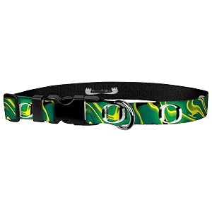 university of oregon chrome o swirl wear adjustable collar 3434small