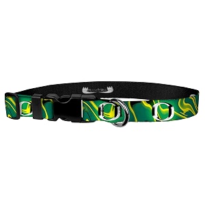 university of oregon chrome o swirl wear adjustable collar 134 x-large