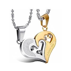 university trendz stainless steel and pendant for girls and women