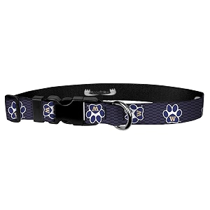 university of washington paw print on purple carbon fiber wear adjustable collar 3434small