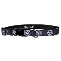 University of Washington Paw Print on Purple Carbon Fiber Wear Adjustable Collar, 3/4"/Small