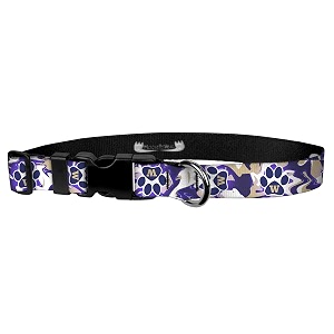 university of washington paw print swirl wear adjustable collar 134 x-large
