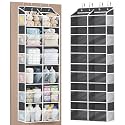 Univivi Hanging Door Organizer, 6 Tiers Large Over Door Storage, Dark Grey