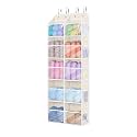 Univivi Hanging Yarn Storage Organizer with Side Pockets, 5 Tiers, Beige