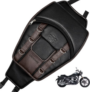 uniware re super meteor 650 mobile pocket tank covertank bag black brown strap royal enfield na bike tank cover