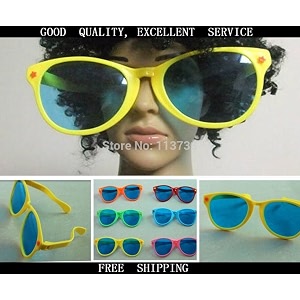 unknown big party funny round clown novelty multicolour plastic party glasses set of 6