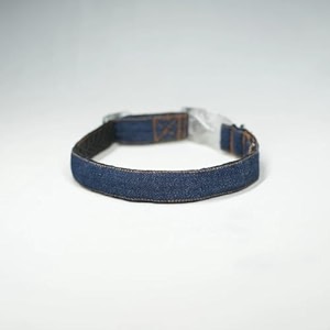 unleash dog collar for small medium large dogs super light weight collars with adjustable length and led snap buckles large denim- blue design