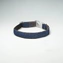 UNLEASH Dog Collar for Small, Medium, Large Dogs, Super Light Weight Collars with Adjustable Length and LED snap Buckles (Large, Denim- Blue Design)