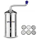 Unlock Chakli Maker/Idiyappam Press/Murukku Machine/Sev Machine with 6 Jali &amp; Hand Masher Stainless Steel(Mash for Dal/Vegetable/Potato/Baby Food/Pav Bhaji)