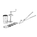 Unlock Chakli Maker/Idiyappam Press/Murukku Machine/Sev Machine with 6 Jali & Quality Unbreakable Stainless Steel Goti Sandsi/Sansi/Pakkad/Pincer/Chimta/Tongs for Kitchen