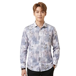 UNM Mens Printed Slim Fit Casual Shirt.