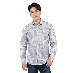 UNM Mens Printed Slim Fit Casual Shirt.