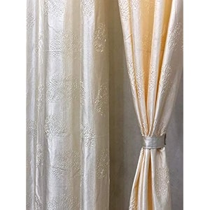 curtain drapes for door 7ft 1 piece  solid tree punch panels for home and office decor  polyester eyelet curtains for living room kitchen hall 4 x 7 feet cream