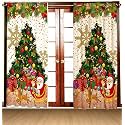 Curtain Drapes for Window 5Ft 2 Piece | Solid Tree Punch Panels for Home and Office Decor | Polyester Eyelet Curtains for Living Room Kitchen Hall, 4 x 5 Feet, Blue