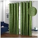 Tree Punch 7Ft Curtain Drape for Door Pack of 1 | Room Darkening Curtains for Living Room Bedroom Hall | Solid Panel and Drapes for Home and Office, 4 x 7 Feet, Green
