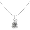 Unniyarcha 925 Sterling Silver Meditating Shri Hanuman Ji Pendant for Men | Hallmarked Religious Silver Pendant | Certified Pure Silver Jewellery with Certificate of Authenticity | Chain Not Included