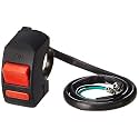 UNO Minda SW-0686Z 2W Universal Handle Bar Switch- Piano Type Red Button for-Universal for Hazard, Extra Horn, Headlight - Black