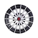 UNO Minda W1D147-000M00 15 inch Car Alloy Wheel, PCD 100, 5 Hole, Black Machined finish