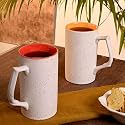 Unravel Stylish Ceramic Mugs – Set of 2 | Drinking Hot &amp; Cold Beverages | Handcrafted Tea/Coffee Mug | Cups Ideal for Daily Use | Durable &amp; Long Lasting Gift | Stoneware Outer Design White