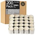 Unscented White Tealight Candles -200 Packs, 6 to 7 Hour Burn Time Smokeless Tea Light Candles, Mini Votive Paraffin Candles with Cotton Wicks for Shabbat, Weddings, Christmas, Home Decor