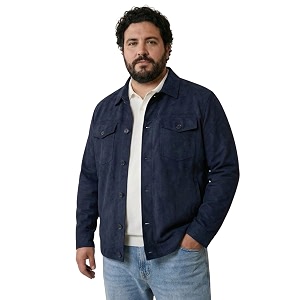 UNSTD Men Plus Size Suede Jacket for