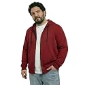 UNSTD Men Solid Maroon Zip-Up Hoodie 