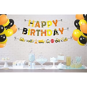 untumble construction theme birthday party decoration supplies for boys birthday jcb and construction element party kit multicolor pack of 42
