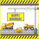 Untumble Construction Theme Birthday Party Scene Setter Banner for Cake Cutting or Photo Shoot Area (4x4 feet - Polyester Fabric)