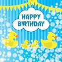 Untumble Duck Theme Backdrop Cloth for Birthday Decoration 4 feet x 4 feet | Made of Cloth Fabric With 4 Metal Rivets on Corners to Tie | Perfect for Duck Theme Birthday Decoration | Pack of 1