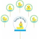 Untumble Duck Theme Birthday Decoration Cake and Cup Cake Toppers Kit | Donald Duck Theme Birthday Decoration | Duck Theme Birthday Party Decoration | Pack of 24