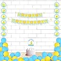 Untumble Duck Theme Birthday Decorations | Duck Theme Birthday Decoration Items With Happy Birthday Banner, Danglers, Cake Topper, &amp; Balloons | Duck Theme Birthday Party Decorations | Pack of 24