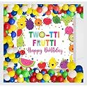 Untumble Fruit Theme Birthday Decoration kit in Multi Color with Backdrop 3ftX3ft,Arch Strip, Balloons (Pack of 62)