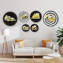 Untumble Kids Truck Theme Party Paper Fans (Set Of 6),Multicolor