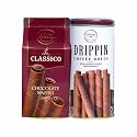 Unwrap Happiness Wafer Roll Combo Drippin Coffee Roll 120G &amp; Le Classico Chocolate Wafer 85G|Decadent Coffee &amp; Vanilla Flavoured Choco Cream Filled Rolls|Waffy Sticks In Tin|Zero Cholesterol Snacks
