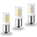 3-Pack 12 Volt BA15S LED Bulbs,1003 7506 1156 LED Bulb 6000k Daylight White, Bayonet Single Contact Base, DC AC12-24V BA15S Bulb for Landscape RV Camper Interior Marine Boat Trailer Lights