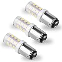 3-Pack BA15D 12Volt LED Bulb, 1076 1142 1176 S8 1004 90 LED Bulbs Bright White 6000K, Bayonet Bulb Double Contact for RV Camper Trailer Boat Interior Marine Lights