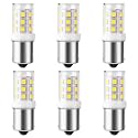 6-Pack 12 Volt 1156 1141 LED Bulbs,1003 7506 Ba15s LED Bulb 6000k Daylight White, Bayonet Single Contact Base, BA15S Bulb for Landscape RV Camper Interior Marine Boat Trailer Lights