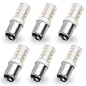 6-Pack 12Volt BA15D LED Bulb RV Camper Interior Dome Lights, Bright White 6000K 1142 1176 S8 1004 90 1076 LED Bulbs, Bayonet BA15D Bulb Double Contact for Boat Marine Trailer Lights