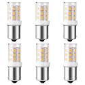 6-Pack BA15S 1156 LED 12Volt Landscape RV Camper Interior Light Bulbs,1141 7506 1003 LED Bulb 2700k Warm White, Bayonet Single Contact Base, BA15S Bulbs for Marine Boat Trailer Lights