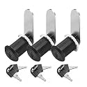UOIENRT 3 Pack RV Storage Locks with Keys, 1-1/8-inch RV Drawer Tongue Lock for Storage Door File Cabinet Toolbox, Zinc Alloy