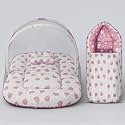 Uonibaby X StarAndDaisy 3 in 1 Baby Sleeping Bag for Newborn, Mosquito net for Baby Bedding/Soft and Comfortable Baby Bed for 0-6 Months/Washable Cotton Design. -Grey