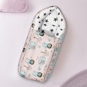 uonibaby by staranddaisy essentials 3 in 1 baby sleeping bag for new bornbaby carrier for new bornsoft and comfortable baby bed for 0-12 monthswashable cotton design printed-orange