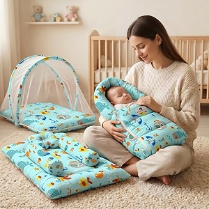staranddaisy baby bedding set for new born with sleeping bag mosquito net amp bedding set  baby sleeping bag for new born  baby nest